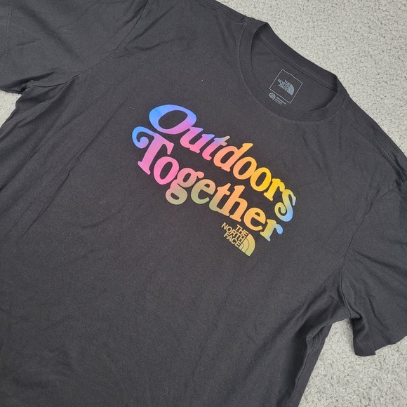 The North Face Outdoors Together Tee T Shirt Mens XL Rainbow Pride LGBTQ Black - Picture 1 of 10